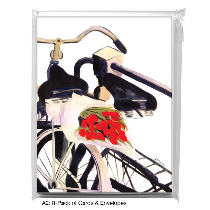 Bicycle & Tulips, Greeting Card (7003)