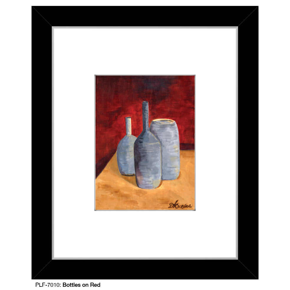 Bottles on Red, Print (#7010)