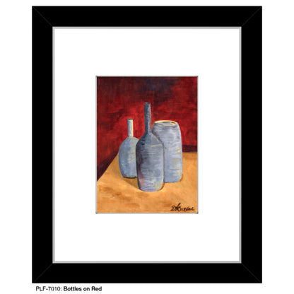 Bottles on Red, Print (#7010)