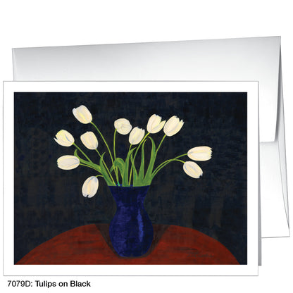 Tulips On Black, Greeting Card (7079D)