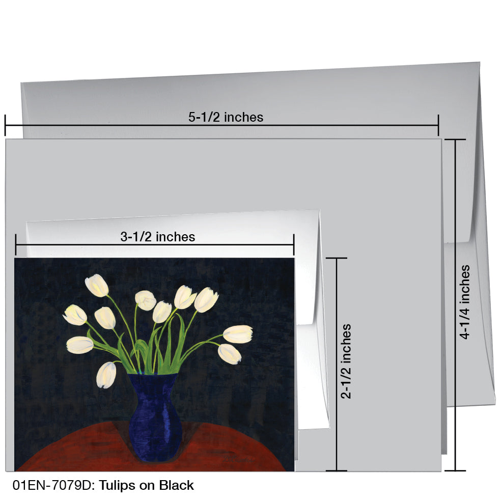 Tulips On Black, Greeting Card (7079D)