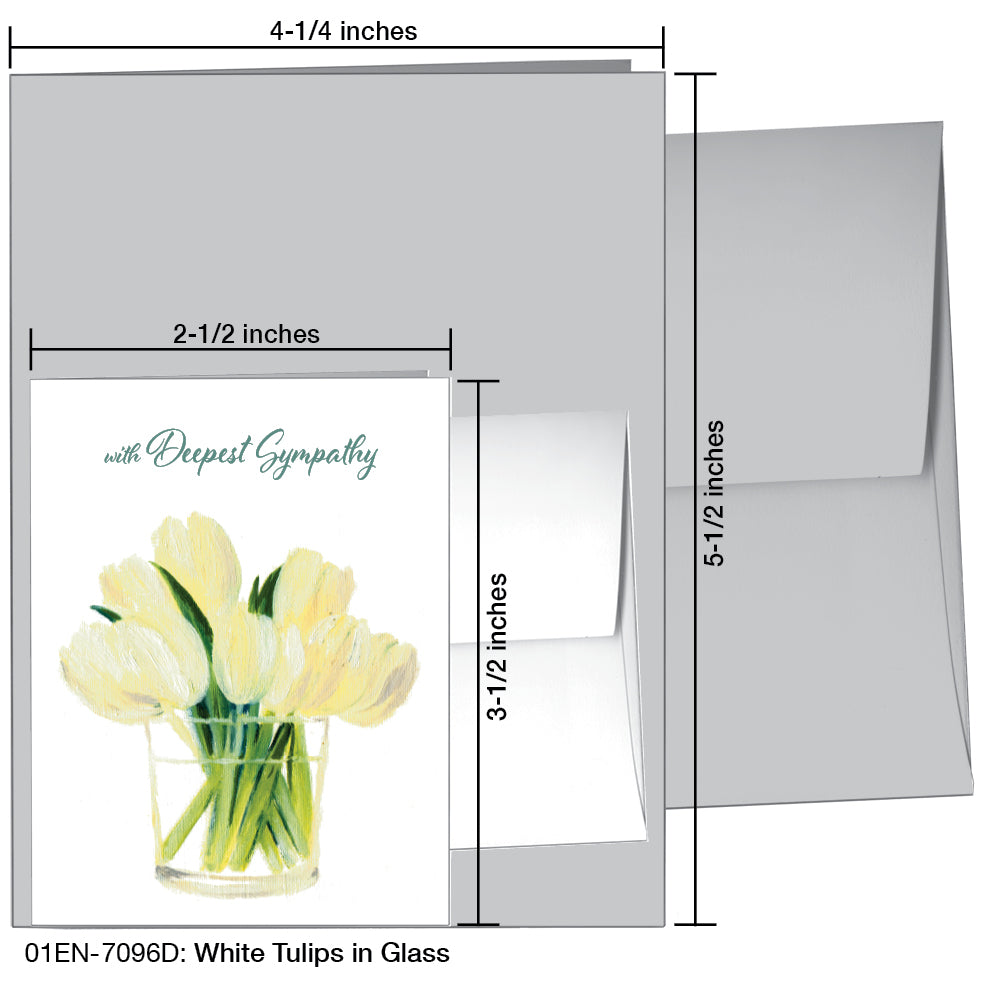 White Tulips In Glass, Greeting Card (7096D)