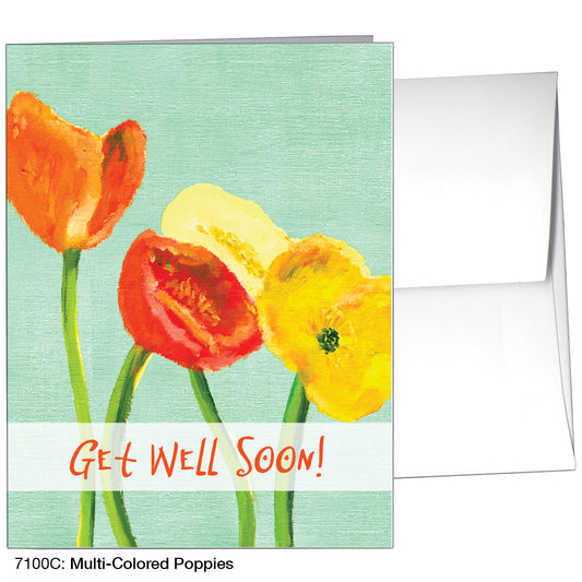 Multi-Colored Poppies, Greeting Card (7100C)