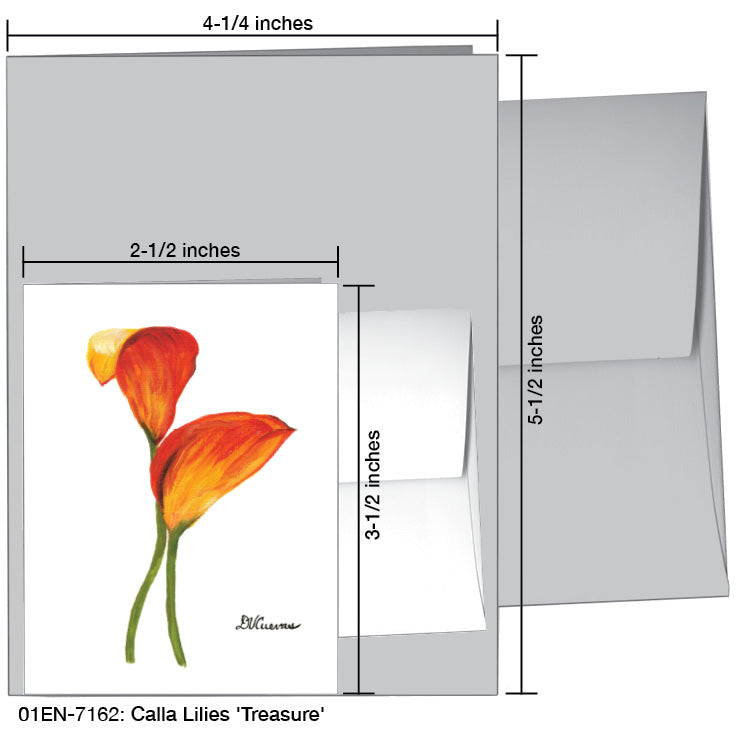 Calla Lilies 'Treasure', Greeting Card (7162)