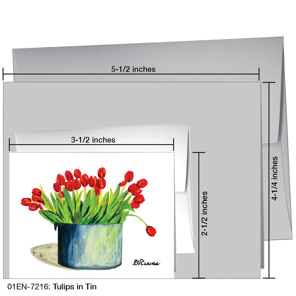 Tulips In Tin, Greeting Card (7216)