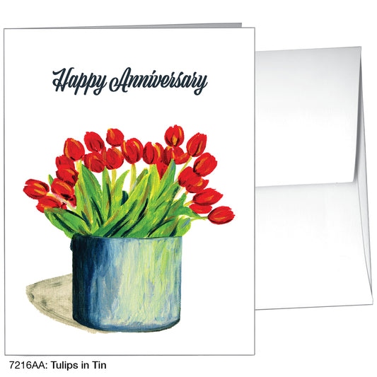 Tulips In Tin, Greeting Card (7216AA)