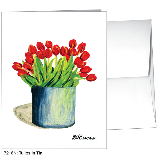 Tulips In Tin, Greeting Card (7216N)