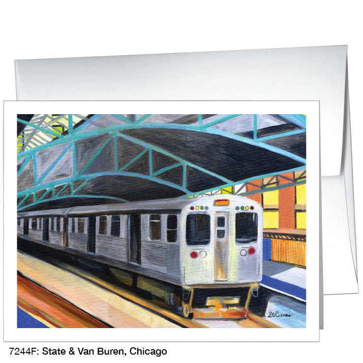 State & Van Buren, Chicago, Greeting Card (7244F)