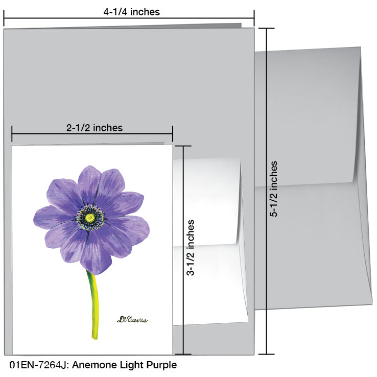 Anemone Light Purple, Greeting Card (7264J)