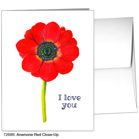 Anemone Red Close-Up, Greeting Card (7269B)