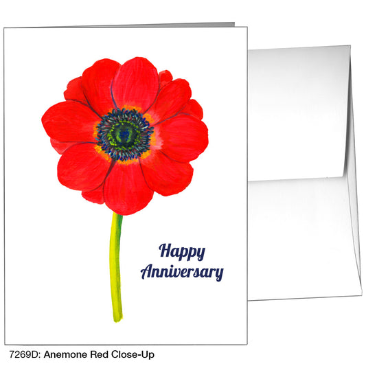 Anemone Red Close-Up, Greeting Card (7269D)