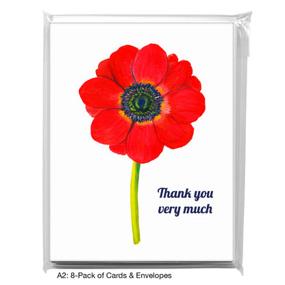 Anemone Red Close-Up, Greeting Card (7269F)