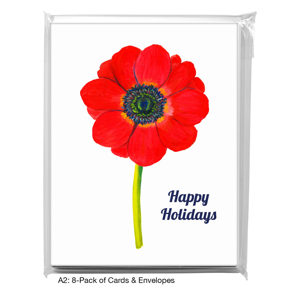 Anemone Red Close-Up, Greeting Card (7269QA)