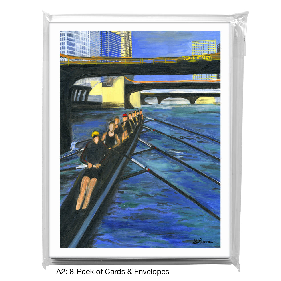 Crossing Clark Street, Chicago, Greeting Card (7280C)