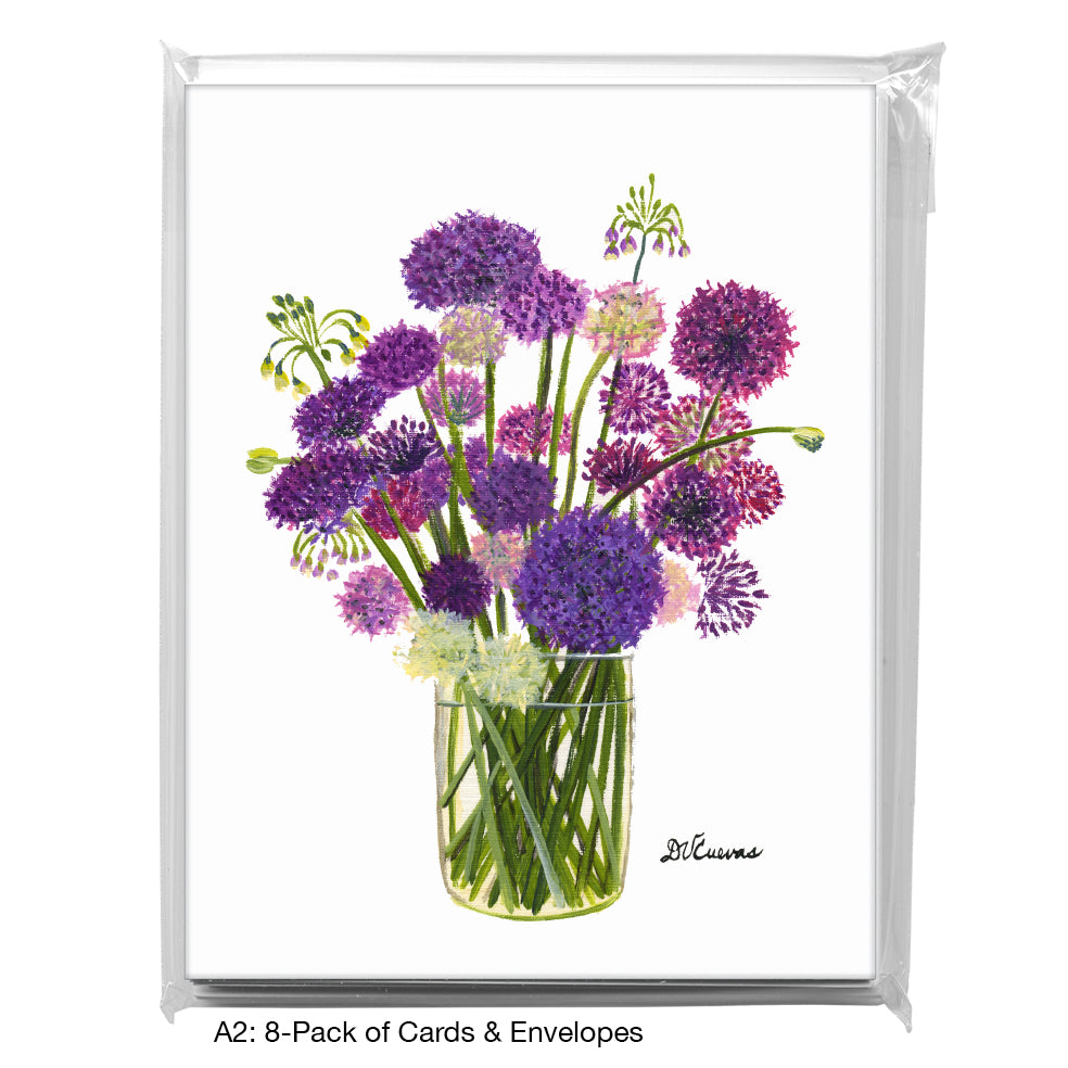 Alliums In Vase 3, Greeting Card (7296)