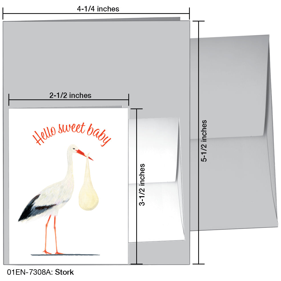 Stork, Greeting Card (7308A)