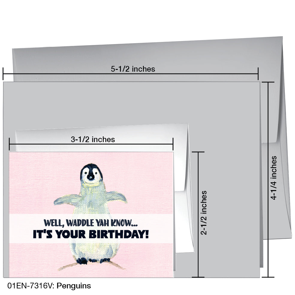 Penguins, Greeting Card (7316V)