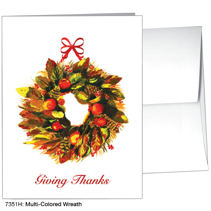 Multi-Colored Wreath, Greeting Card (7351H)