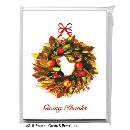 Multi-Colored Wreath, Greeting Card (7351H)