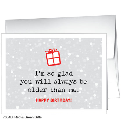 Red & Green Gifts, Greeting Card (7354D)