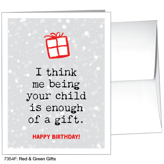 Red & Green Gifts, Greeting Card (7354F)