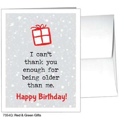 Red & Green Gifts, Greeting Card (7354Q)