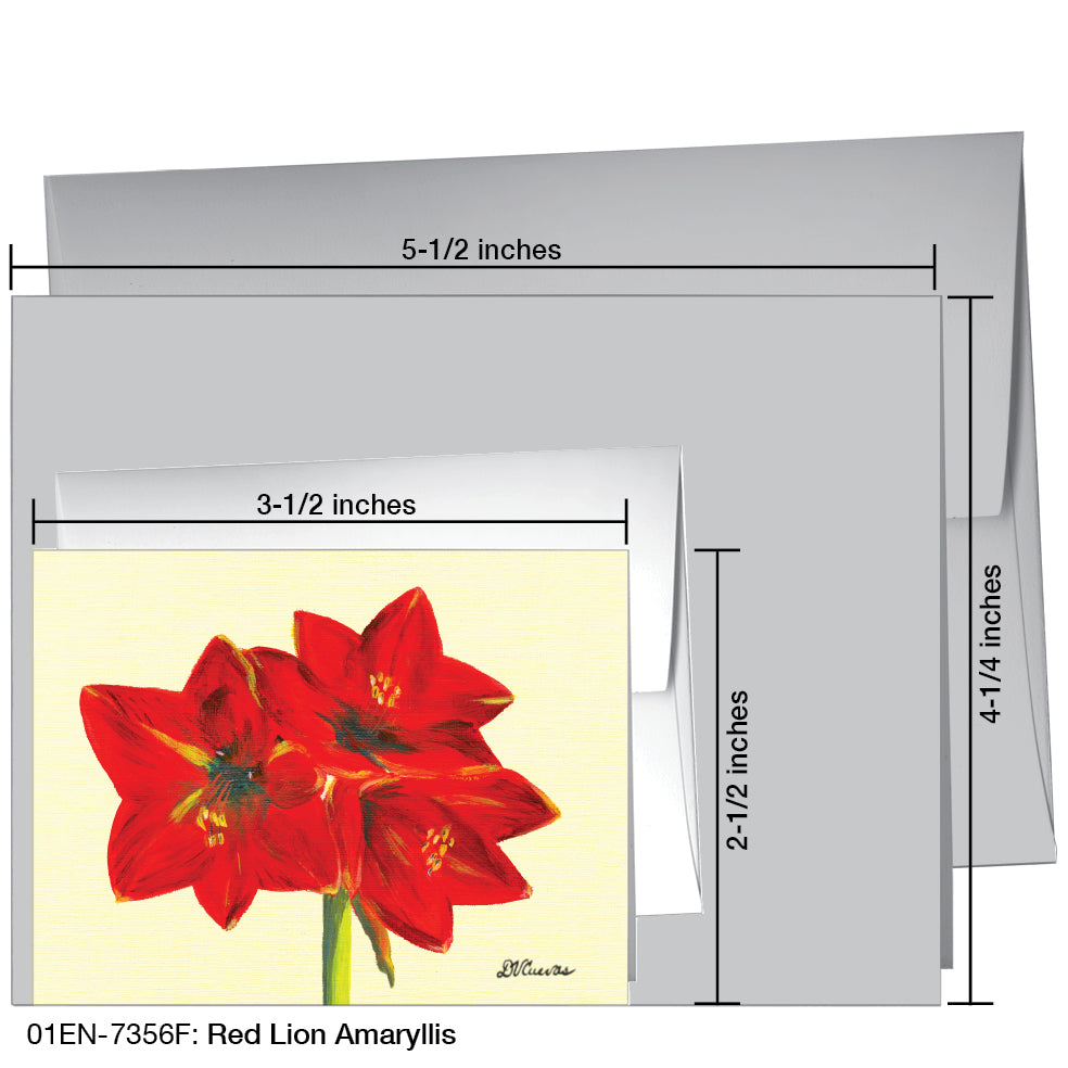 Red Lion Amaryllis, Greeting Card (7356F)