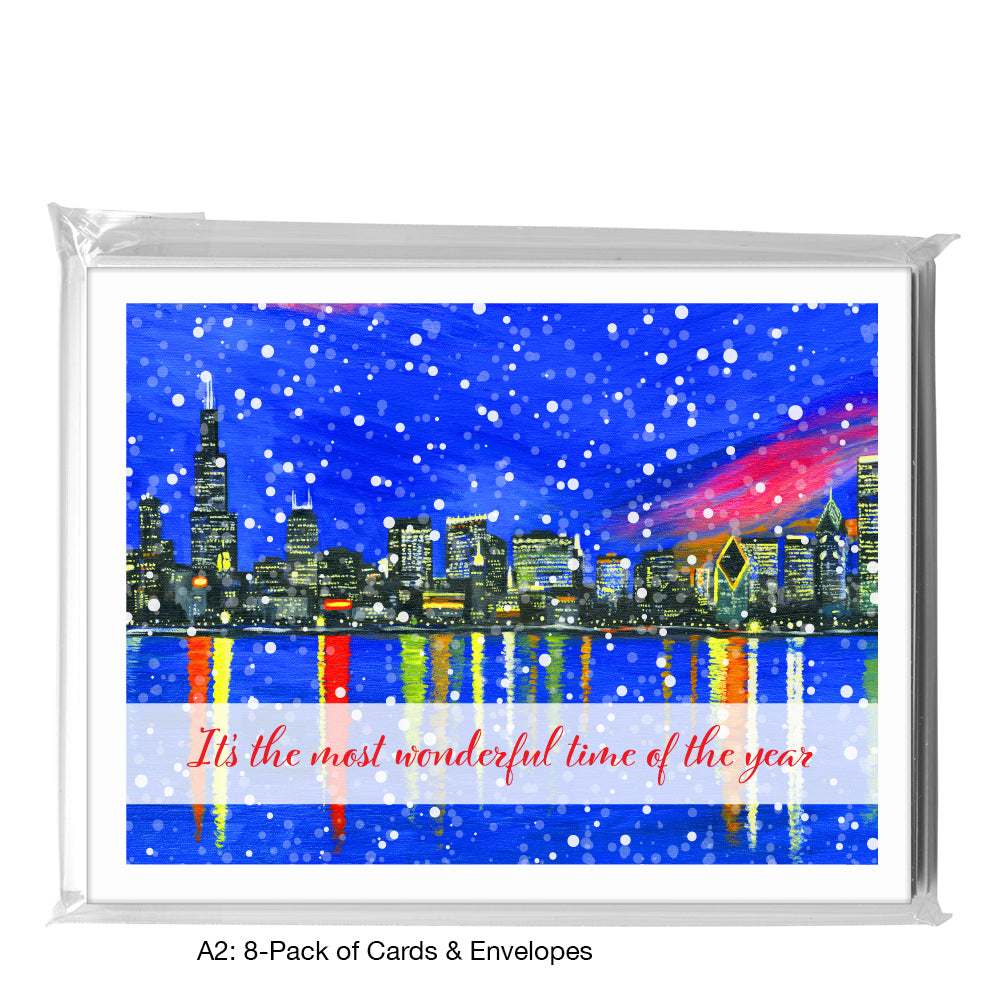 Dusk, Chicago, Greeting Card (7365B)