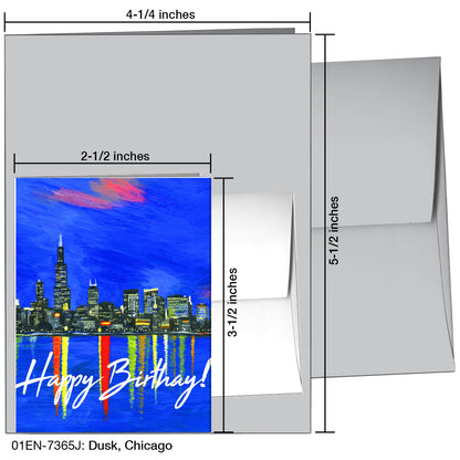 Dusk, Chicago, Greeting Card (7365J)