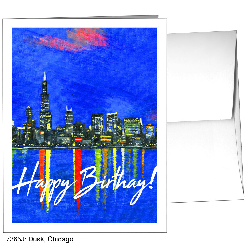 Dusk, Chicago, Greeting Card (7365J)