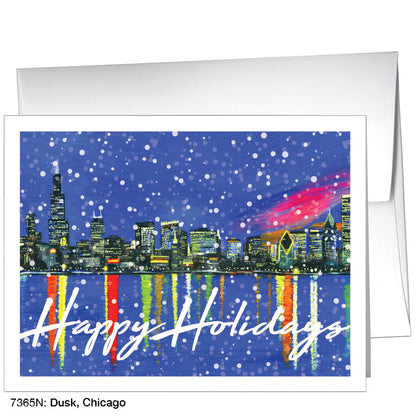 Dusk, Chicago, Greeting Card (7365N)