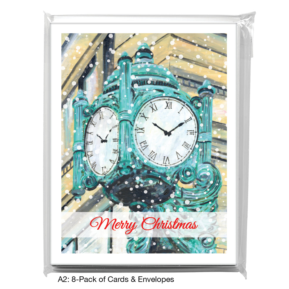 Marshall Fields Clock, Chicago, Greeting Card (7414C)