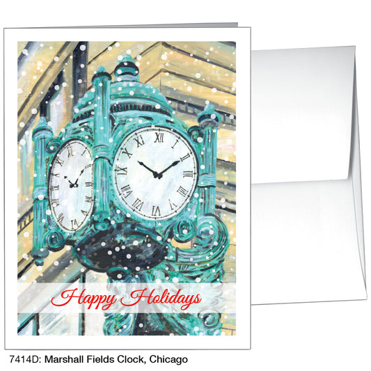 Marshall Fields Clock, Chicago, Greeting Card (7414D)