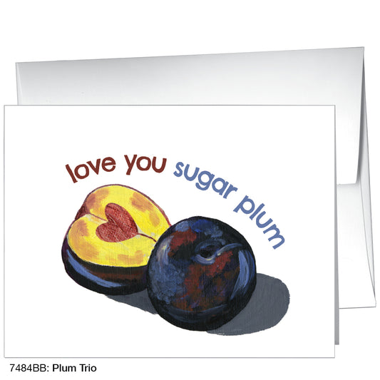 Plum Trio 1, Greeting Card (7484BB)