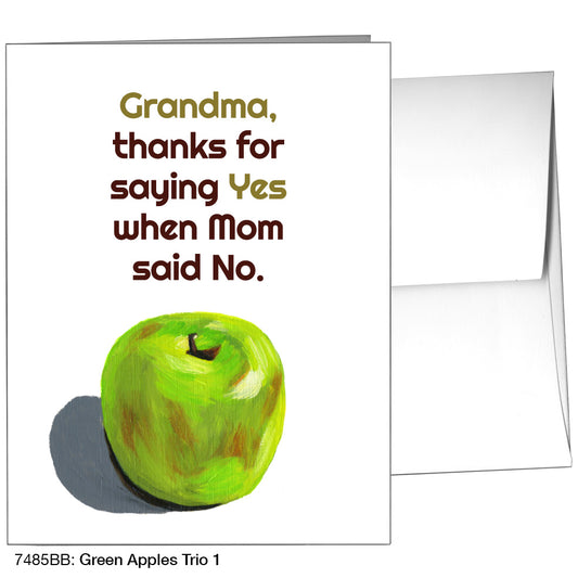 Green Apples Trio 1, Greeting Card (7485BB)