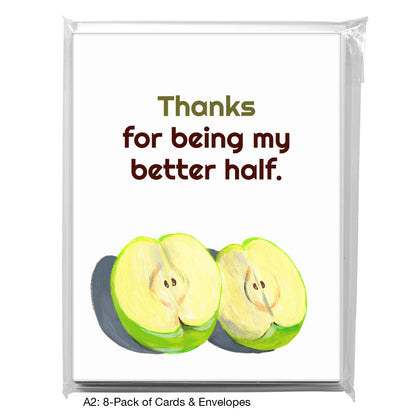 Green Apples Trio 1, Greeting Card (7485CC)