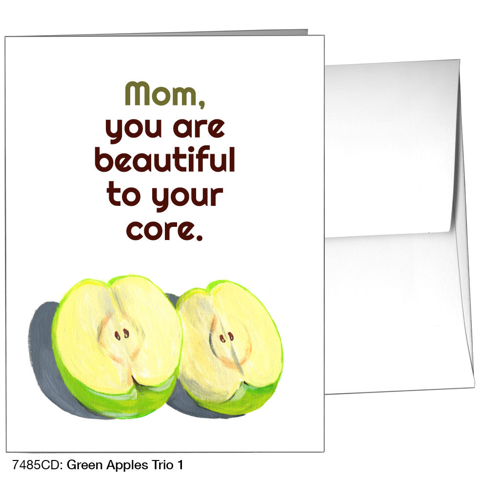 Green Apples Trio 1, Greeting Card (7485CD)