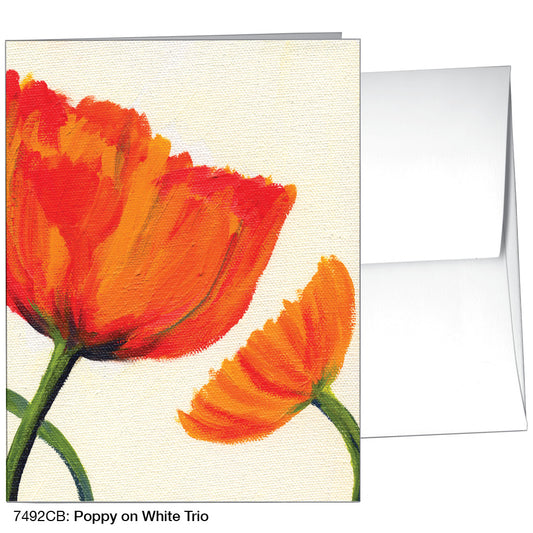 Poppy On White Trio, Greeting Card (7492CB)