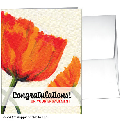 Poppy On White Trio, Greeting Card (7492CC)