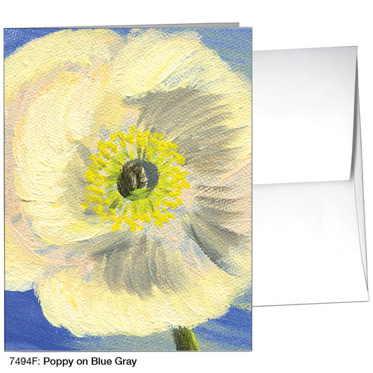 Poppy On Blue Gray, Greeting Card (7494F)