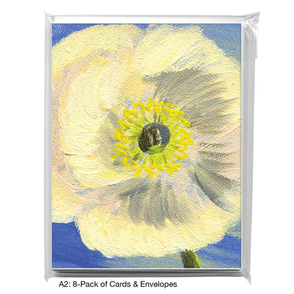 Poppy On Blue Gray, Greeting Card (7494F)