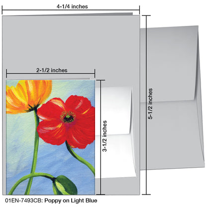 Poppy On Light Blue, Greeting Card (7493CB)