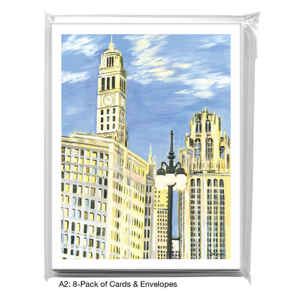 Wrigley & Tribune, Chicago, Greeting Card (7508)