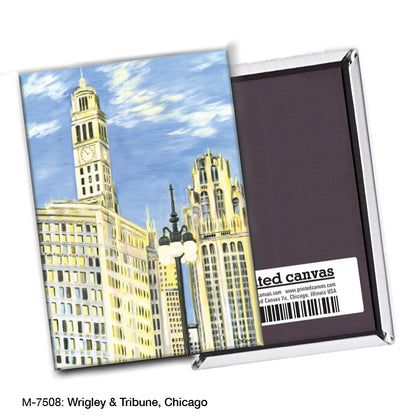 Wrigley and Tribune, Chicago, Magnet (7508)