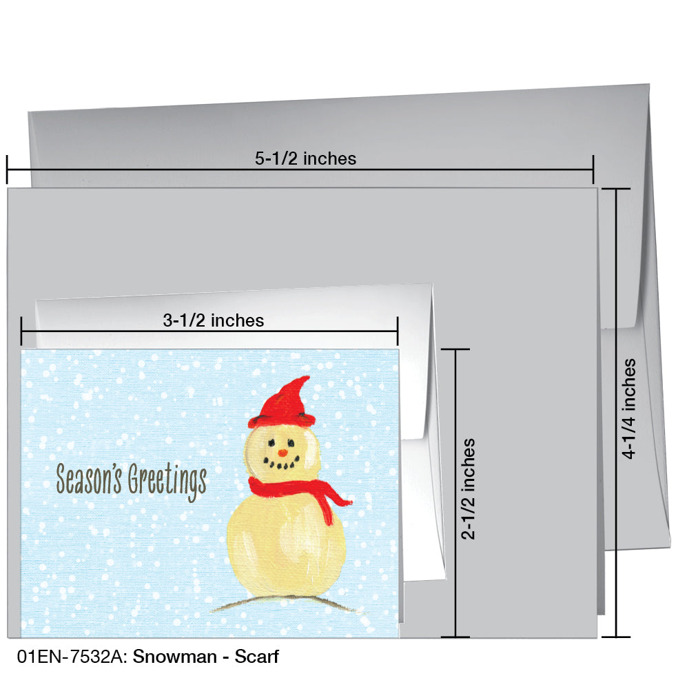 Snowman - Scarf, Greeting Card (7532A)