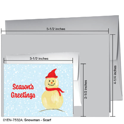 Snowman - Scarf, Greeting Card (7532A)