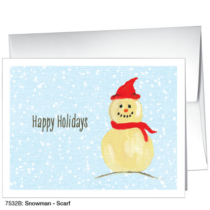 Snowman - Scarf, Greeting Card (7532B)