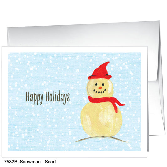 Snowman - Scarf, Greeting Card (7532B)