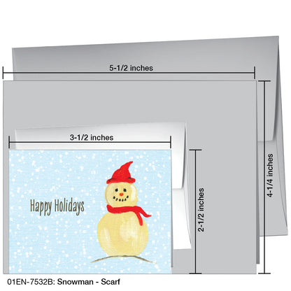 Snowman - Scarf, Greeting Card (7532B)