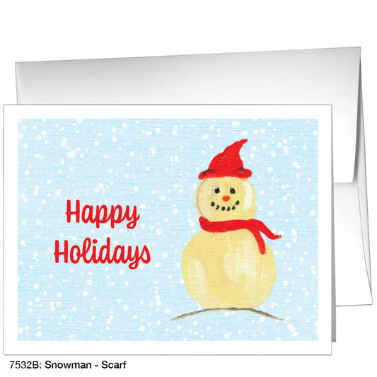 Snowman - Scarf, Greeting Card (7532B)